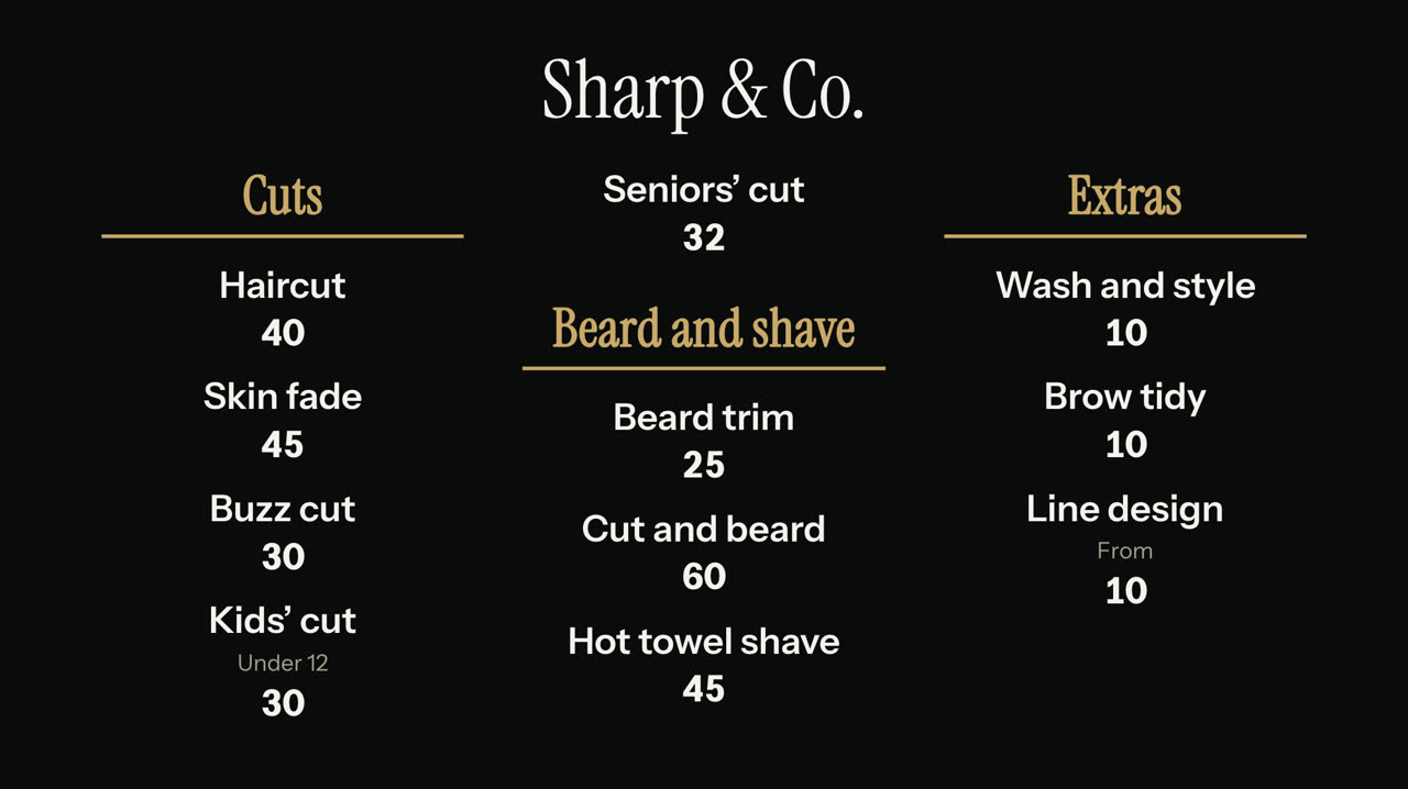 Price list