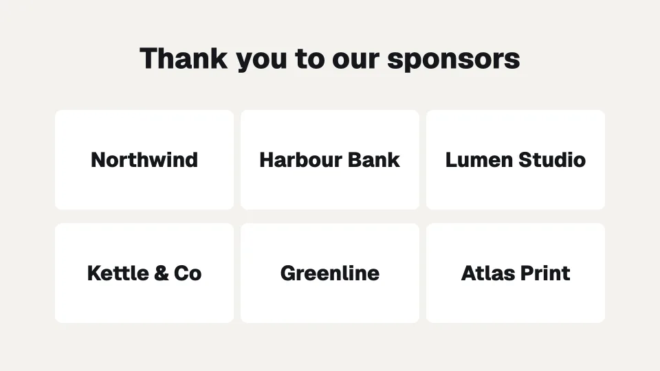 Thank you, sponsors