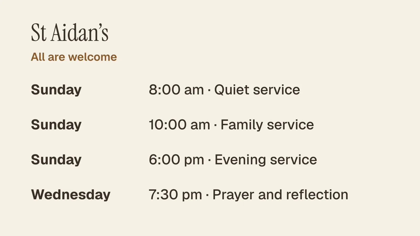 Service times