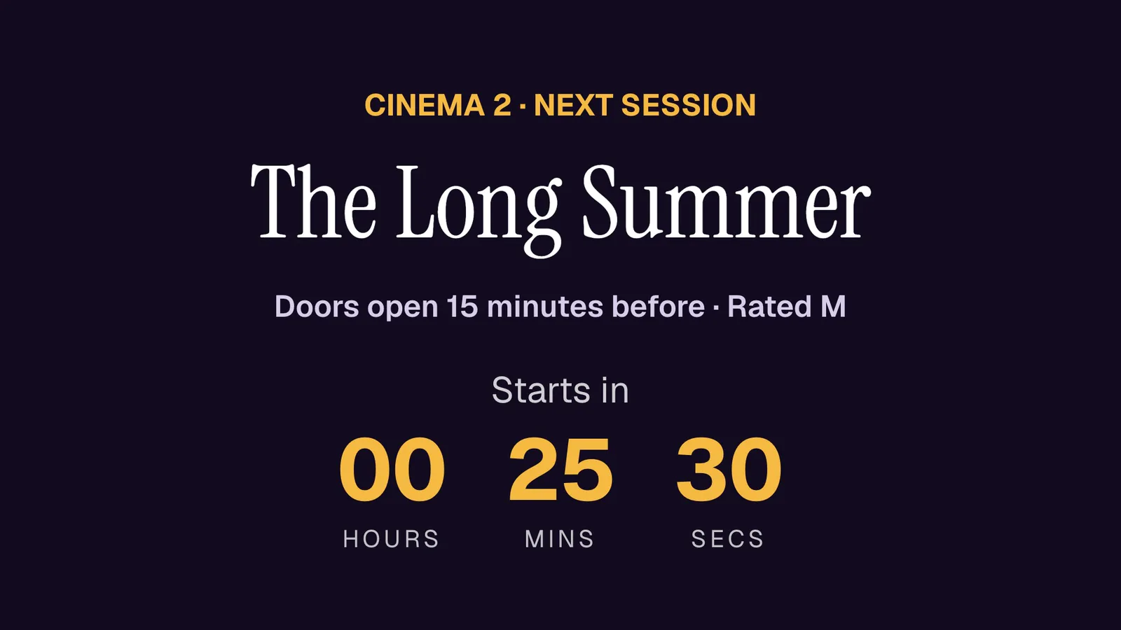 Next session