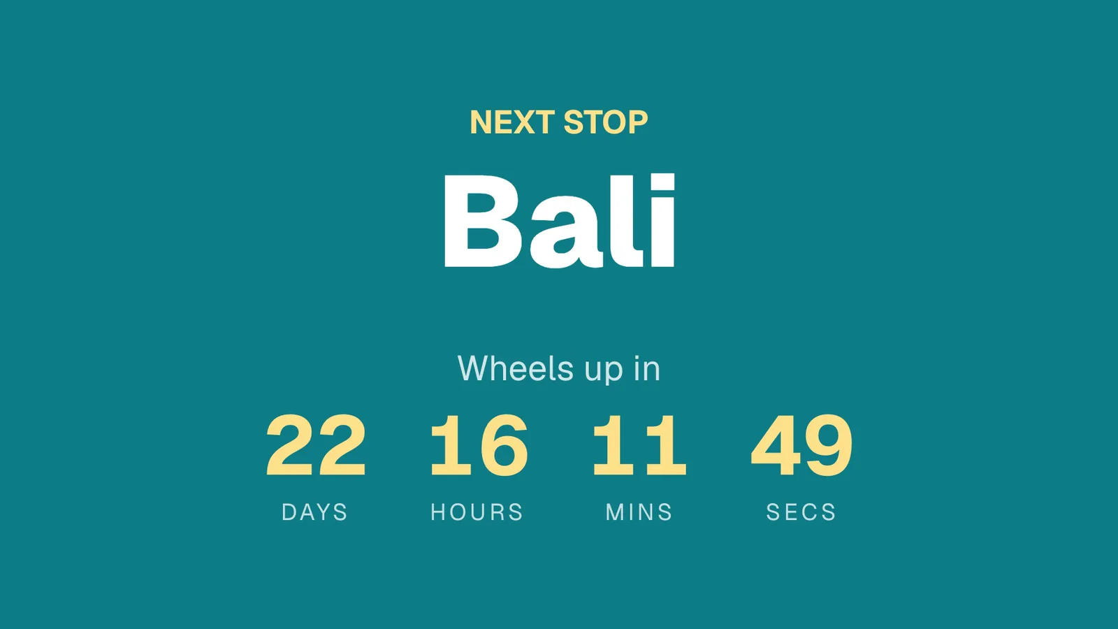 Countdown to the holiday