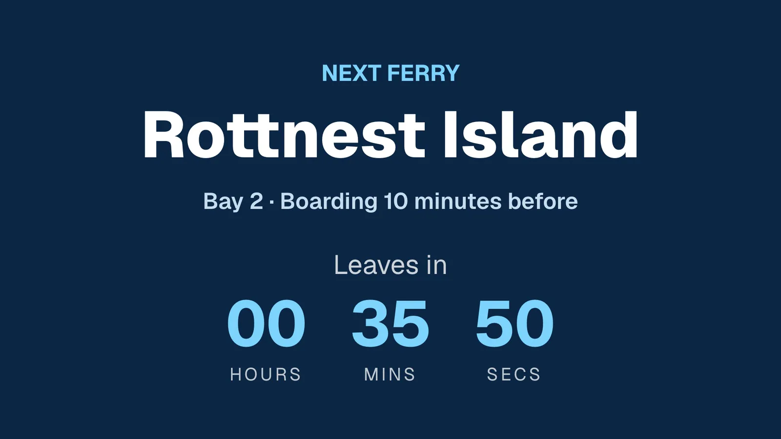 Next departure