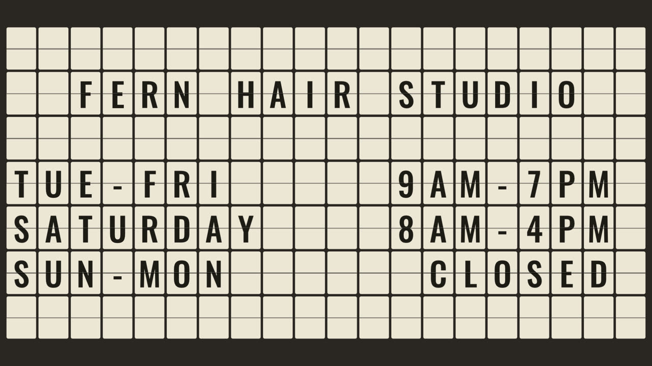 Opening hours board