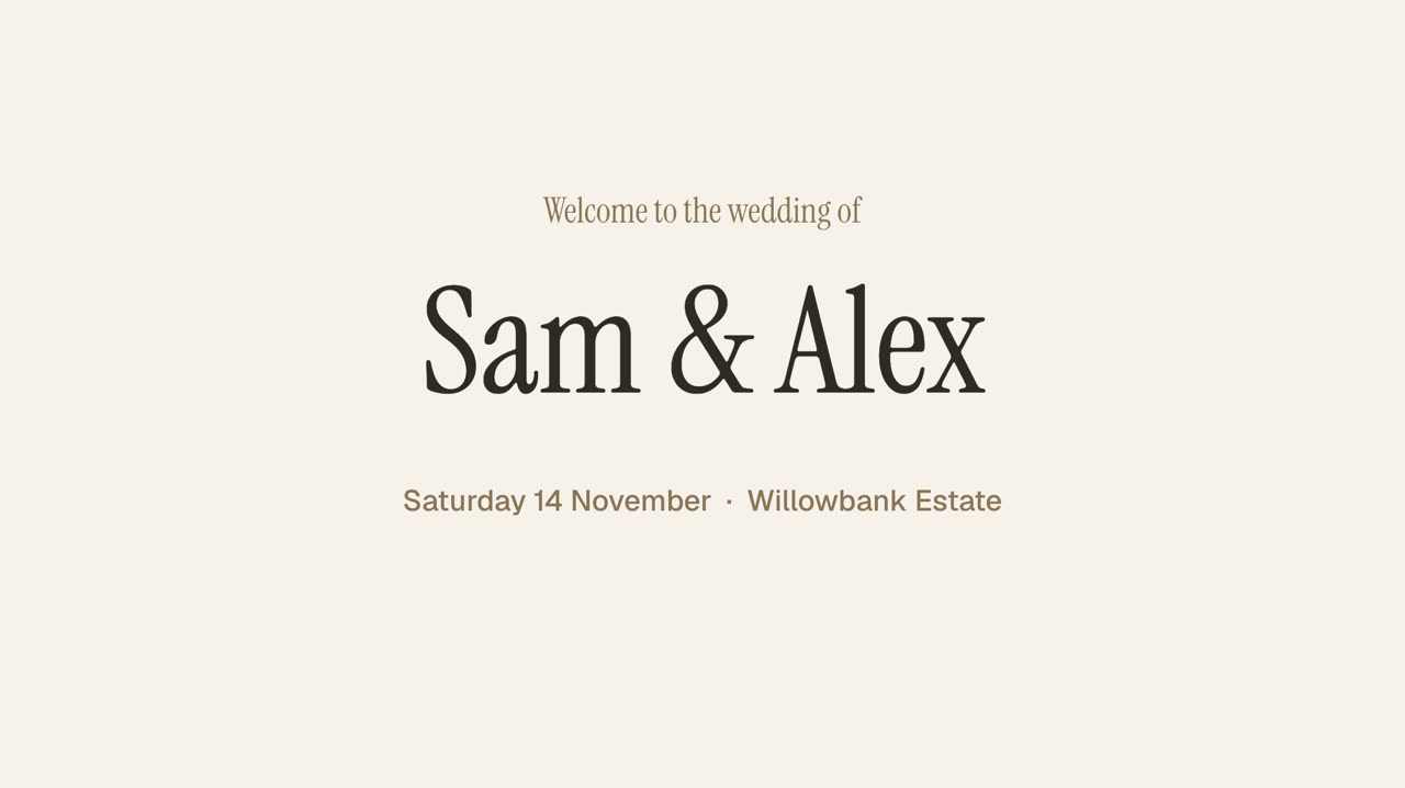 Wedding welcome