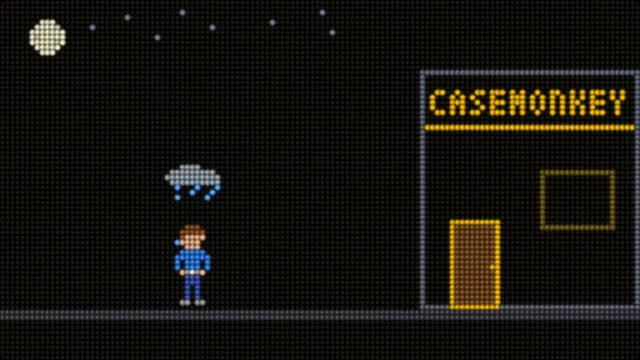 Storyboard 3: a cracked phone and a little rain cloud