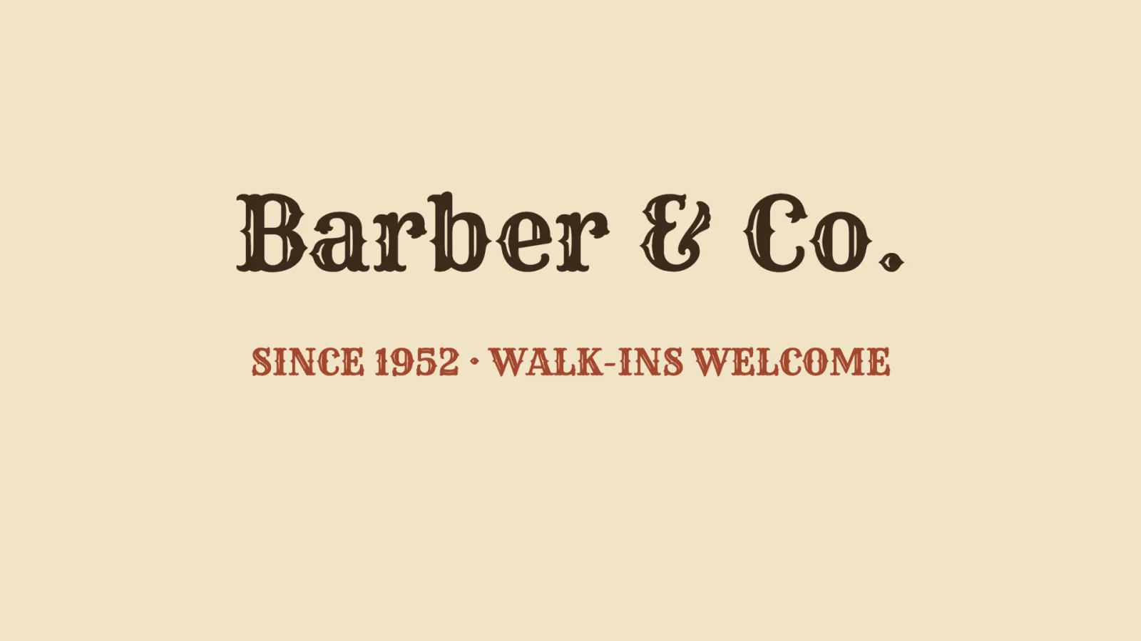 A Barber and Co. sign in old wood-type lettering