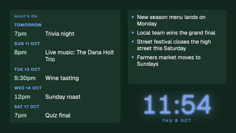 Events, news and the time