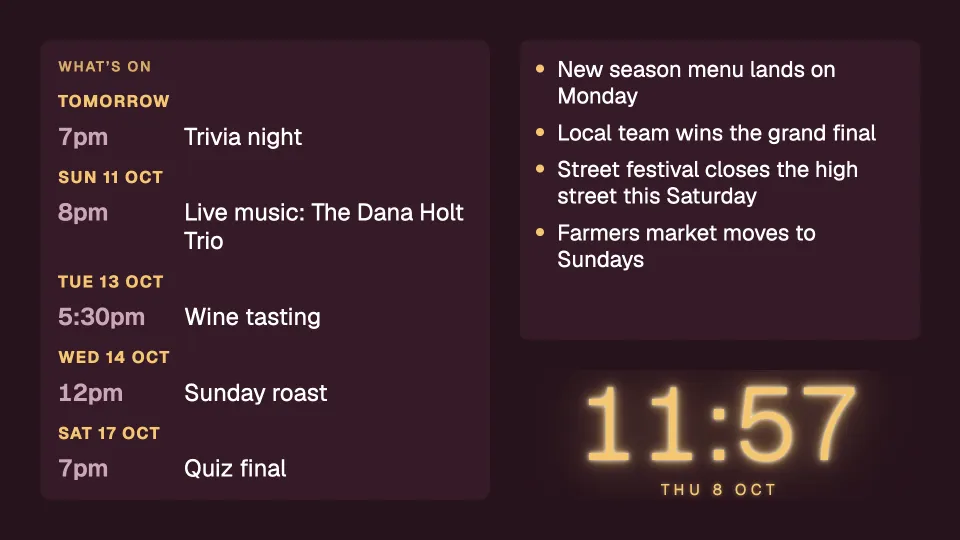 Events, news and the time