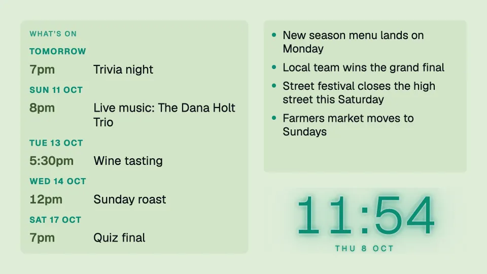 Events, news and the time