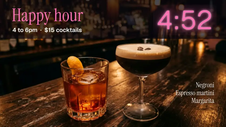 Happy hour, with a photo