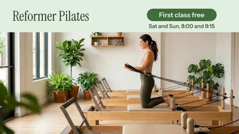 Reformer Pilates, with a photo