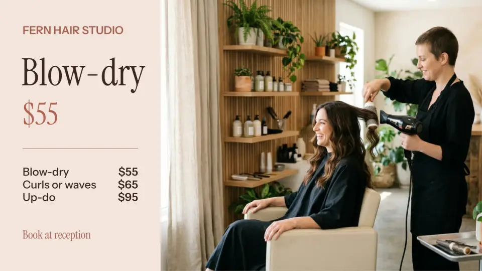 Blow-dry, with a photo