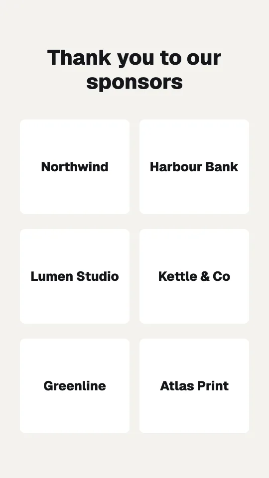 Thank you, sponsors in portrait