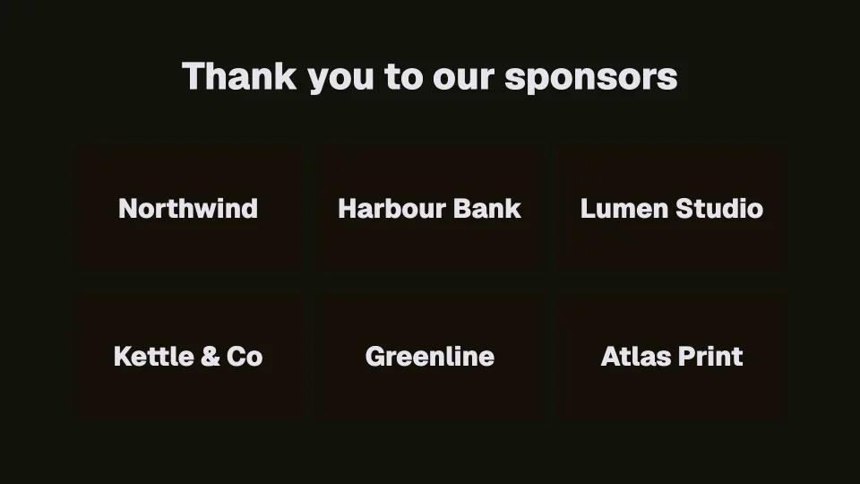 Thank you, sponsors