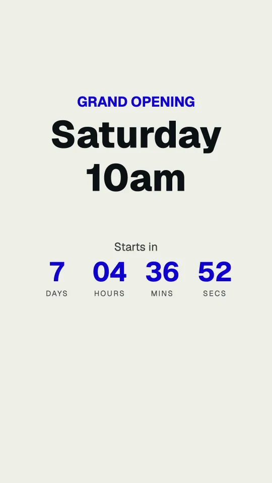Countdown to an event in portrait