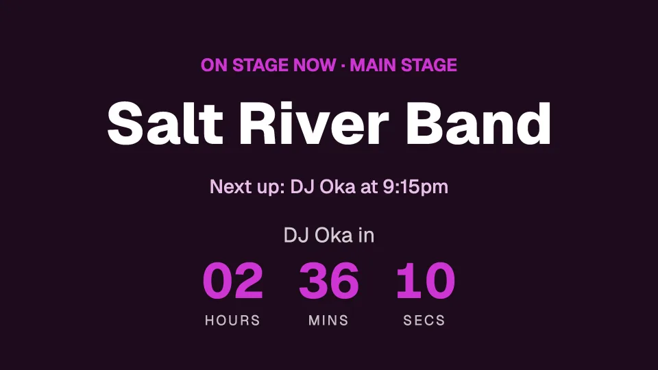 On stage now
