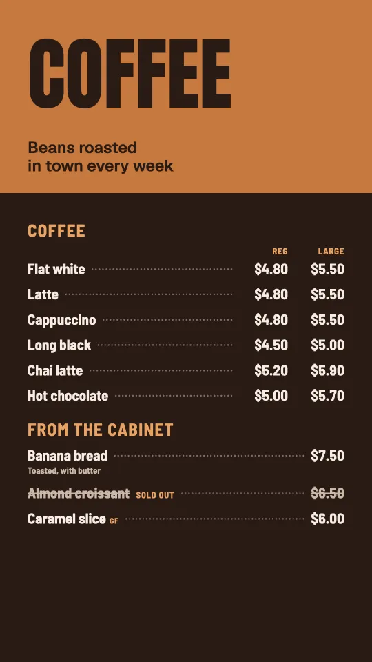 Coffee bar in portrait