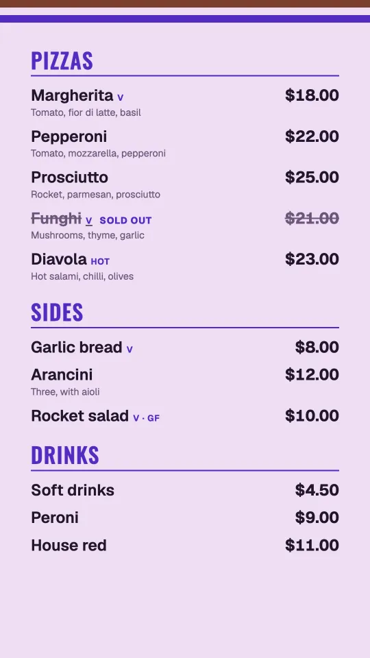 Pizzeria in portrait