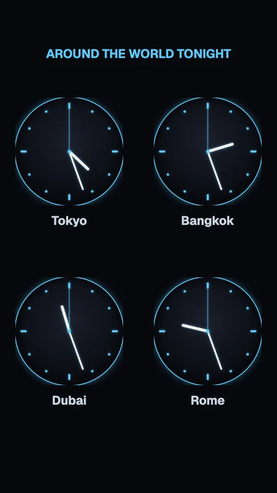 World clocks sign: After dark, portrait