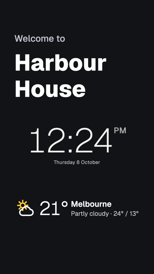 Welcome and weather in portrait