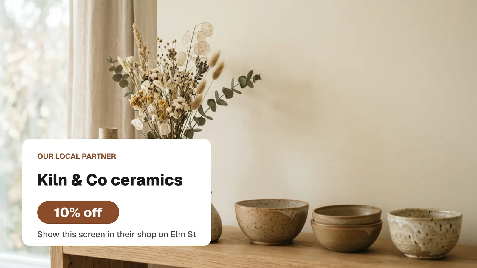 A local partner’s offer: Kiln & Co ceramics, 10% off