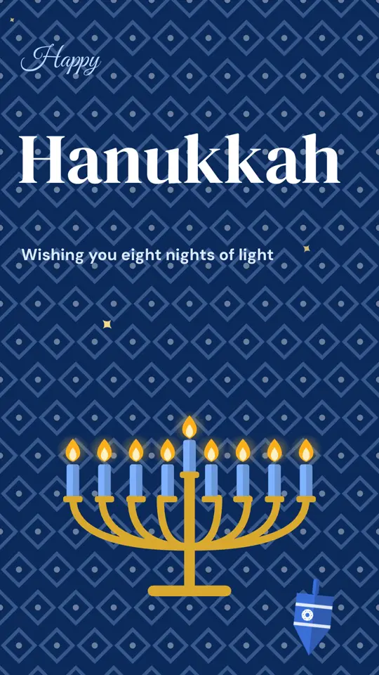 Hanukkah, on a portrait screen