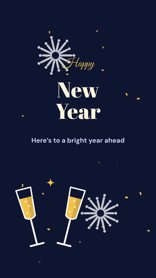 New Year, on a portrait screen