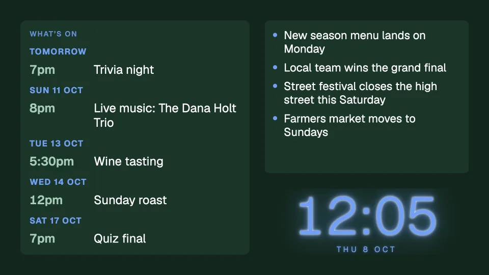 Events, news and the time