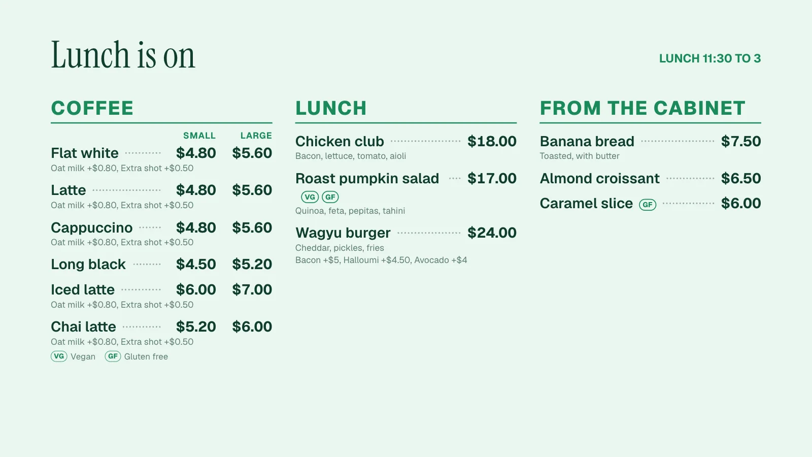 12:30 pm: lunch