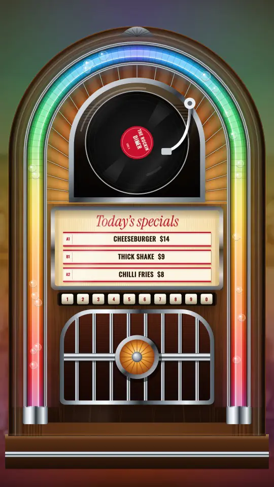 Jukebox, full screen, on a portrait screen