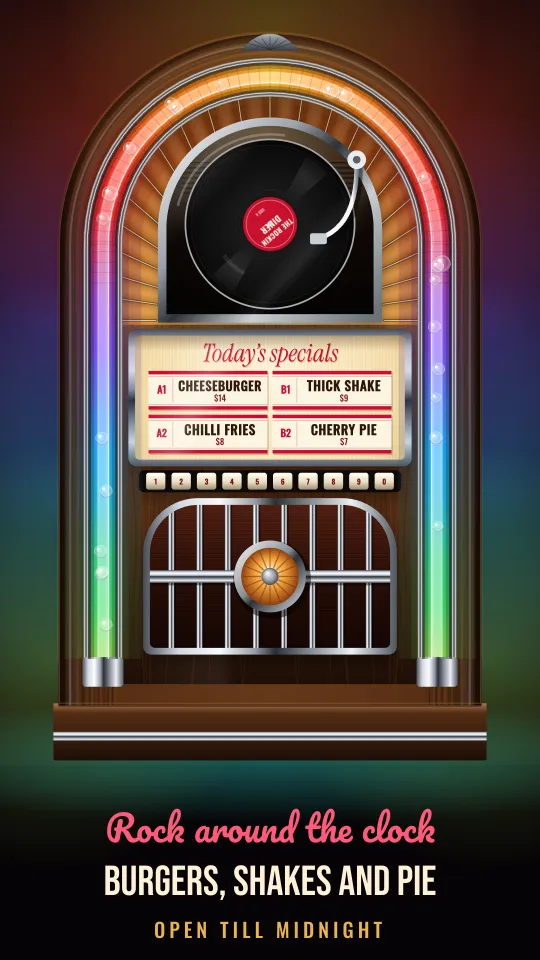 Diner, on a portrait screen