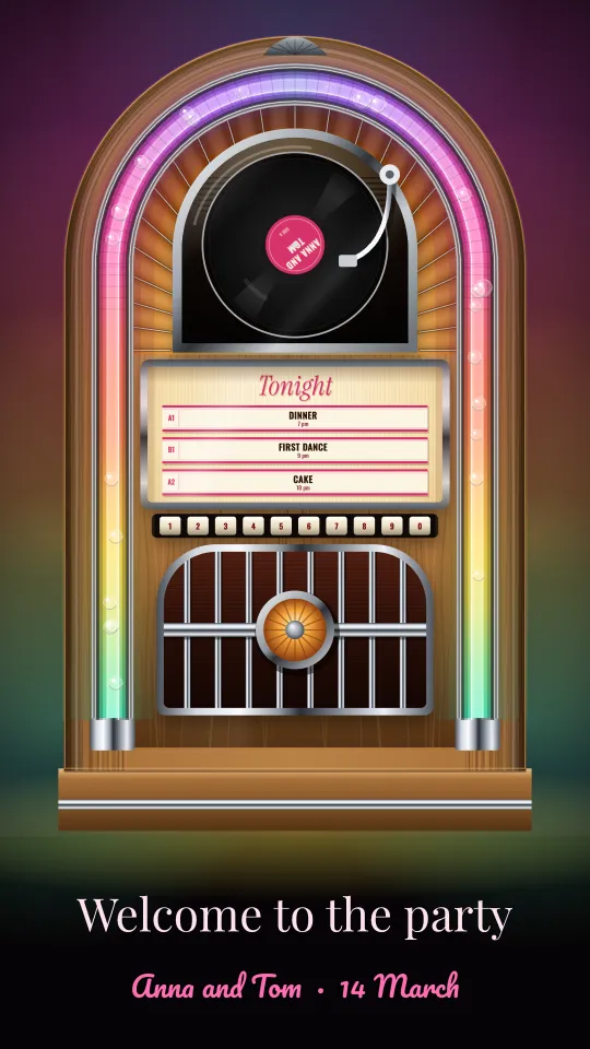 Party, on a portrait screen