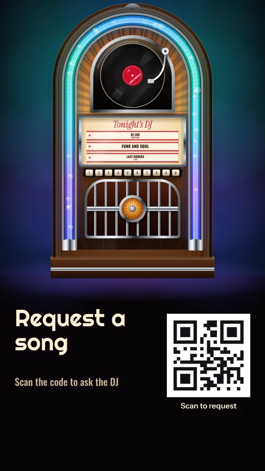 Request a song, on a portrait screen