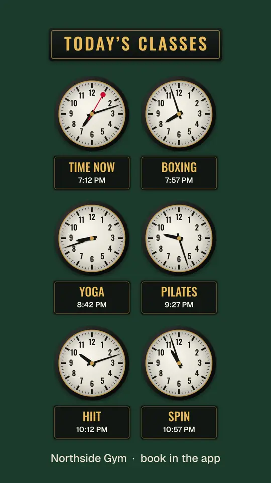 Today’s classes, on a portrait screen