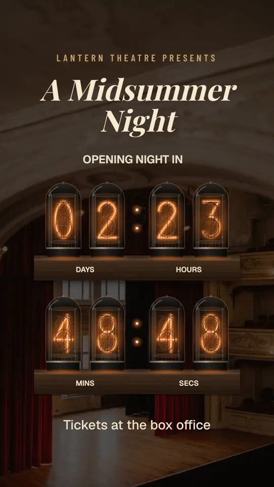 Opening night, on a portrait screen