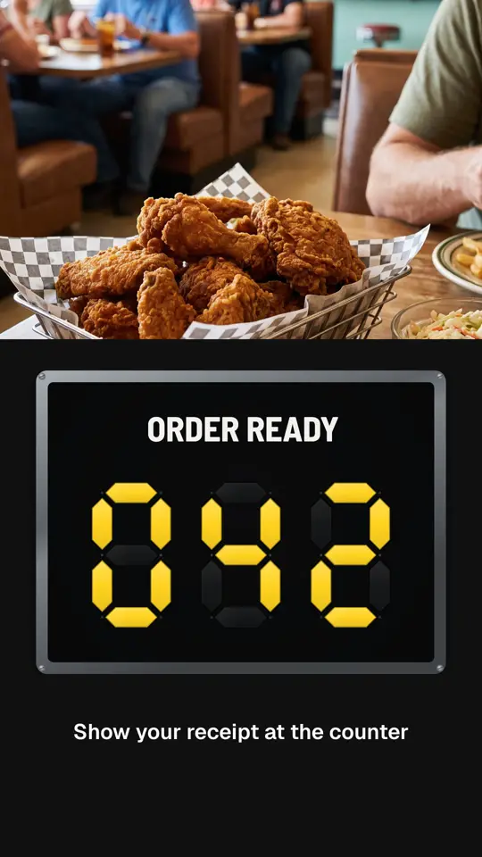 Order ready, on a portrait screen