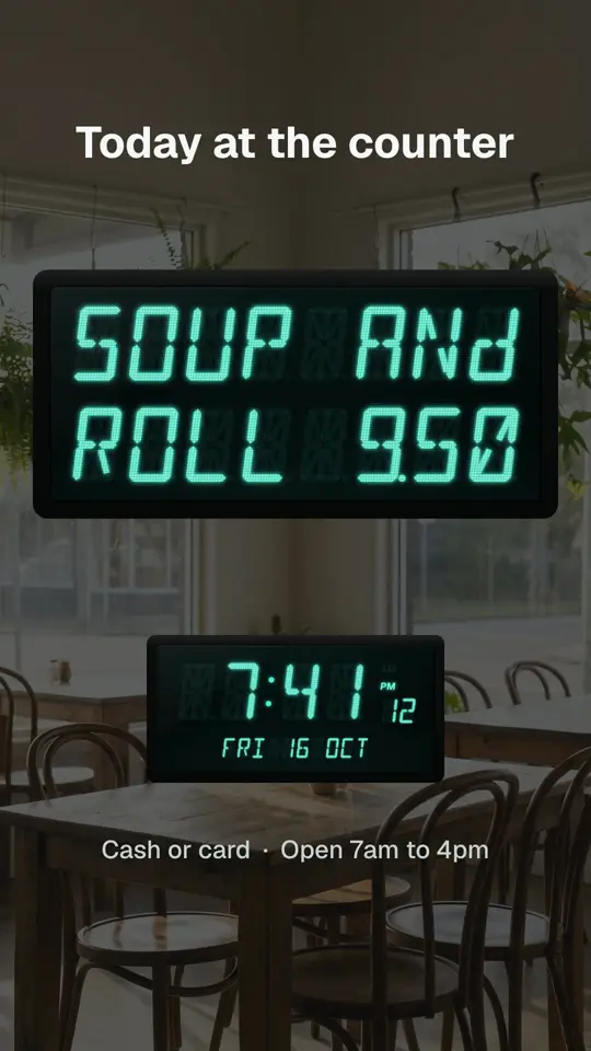 Till display, on a portrait screen