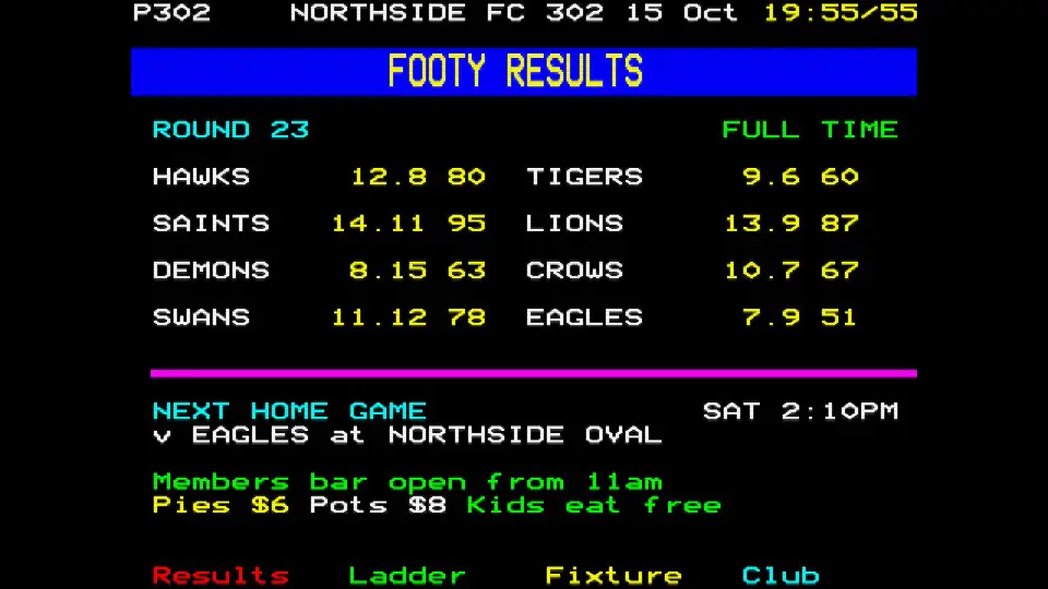Footy results