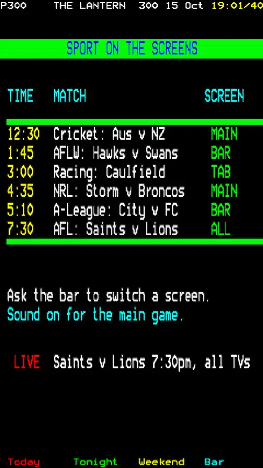 What’s on the screens, on a portrait screen