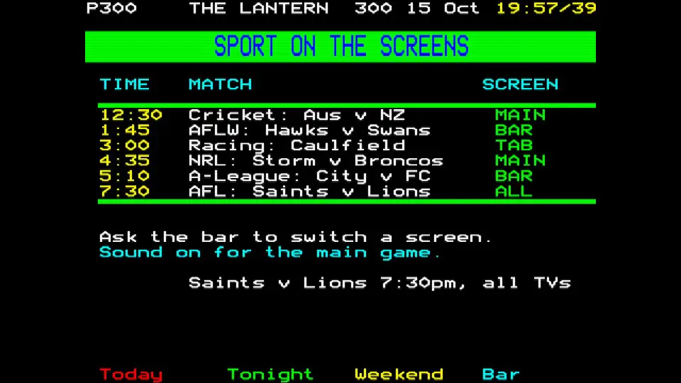 What’s on the screens